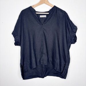 Everlane Black 100% Linen Boxy Tunic Top Size 12